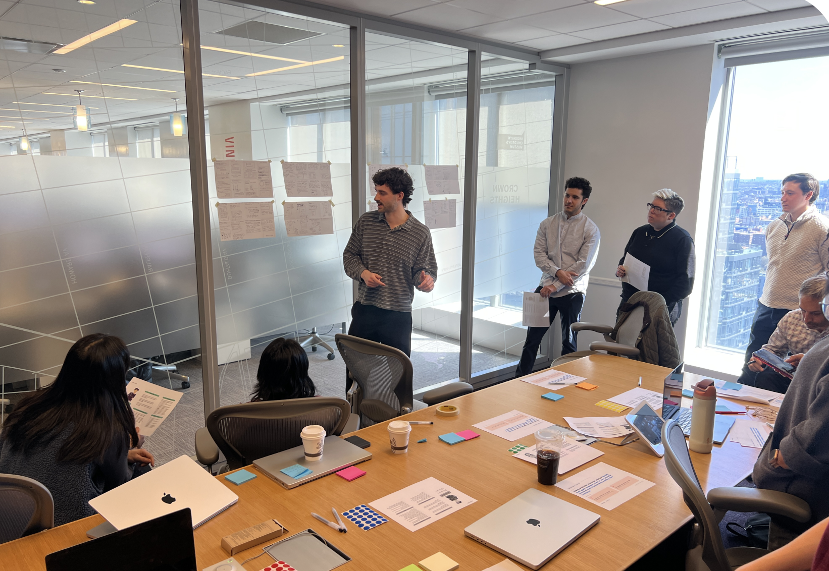 Workshop session with product and design stakeholders reviewing concepts